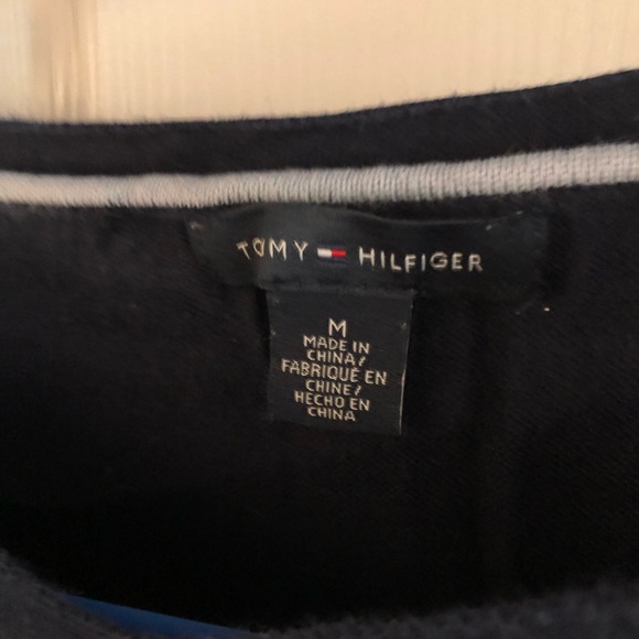 Tommy Hilfiger striped sweater. Navy and tan. - Picture 5 of 7